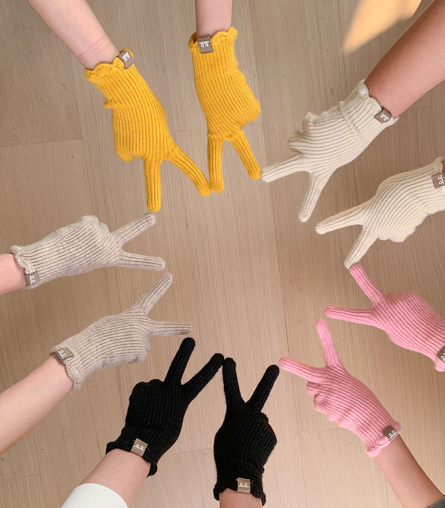 Knit Corrugated Wool Gloves