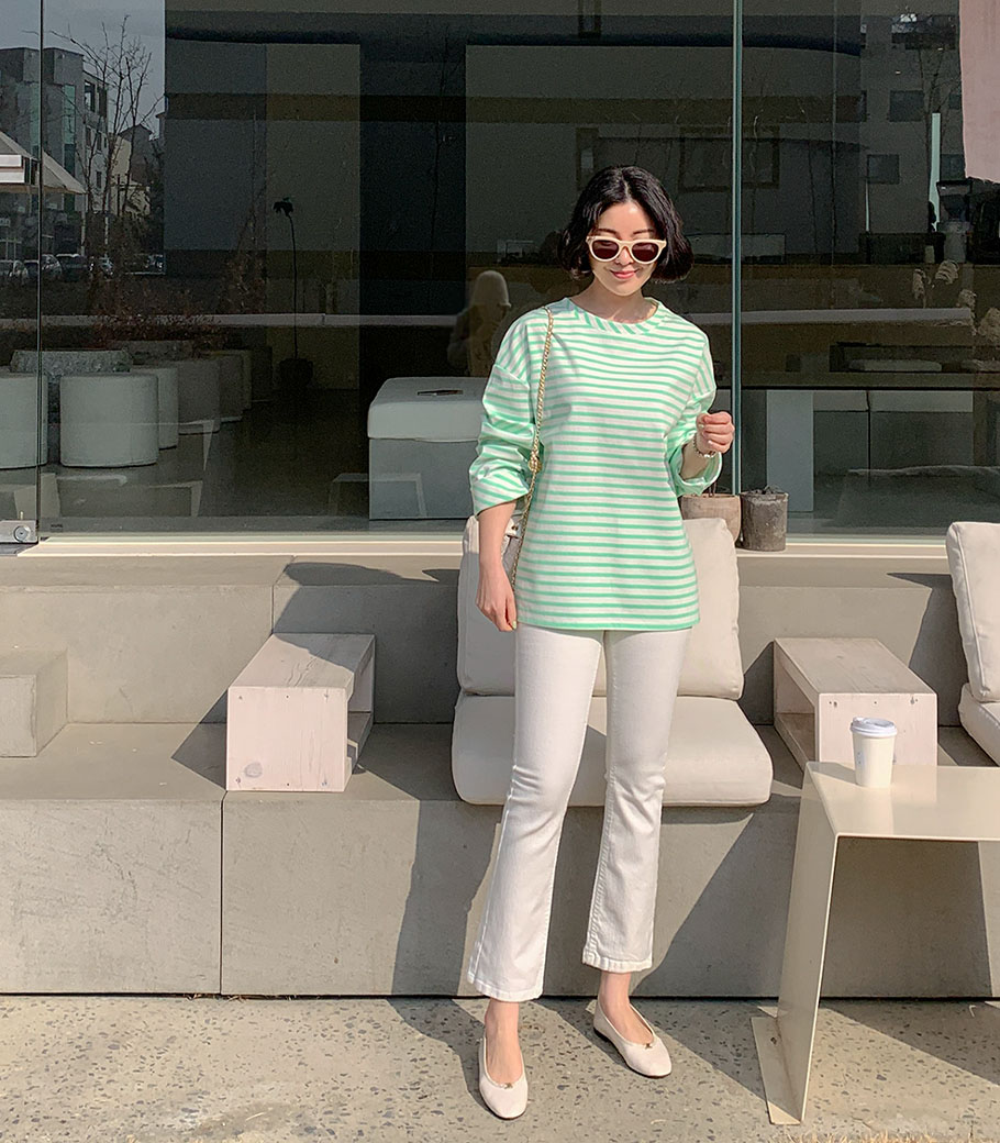 쥬디 Stripe T-shirt