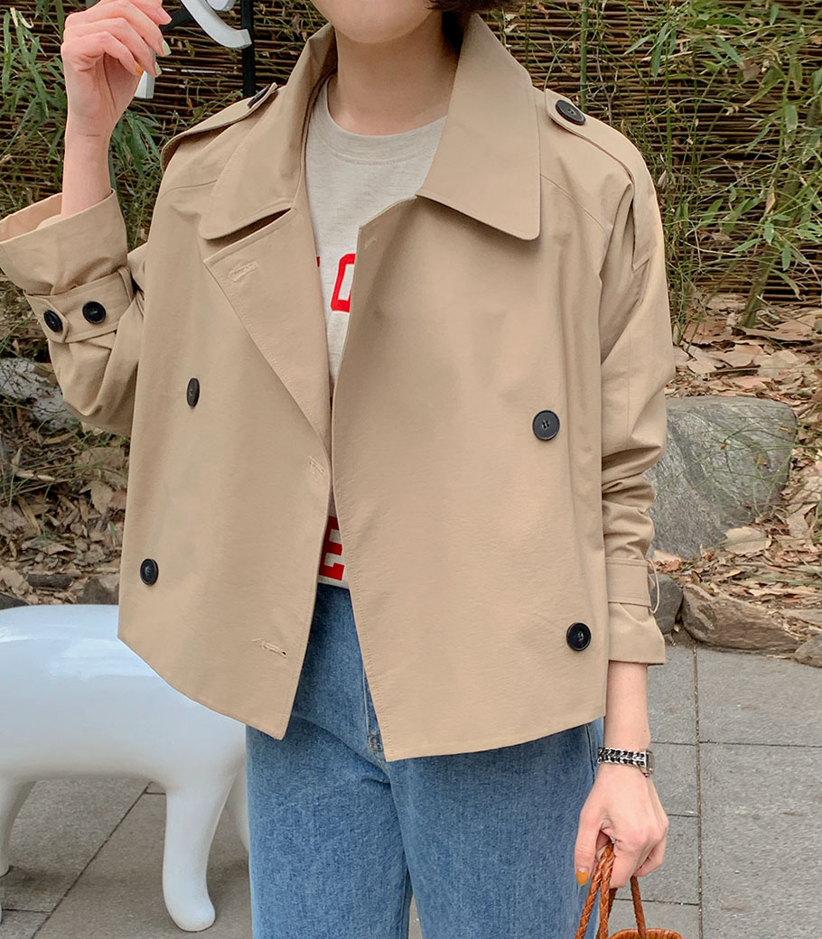 Lemain-Crop Trench Jacket