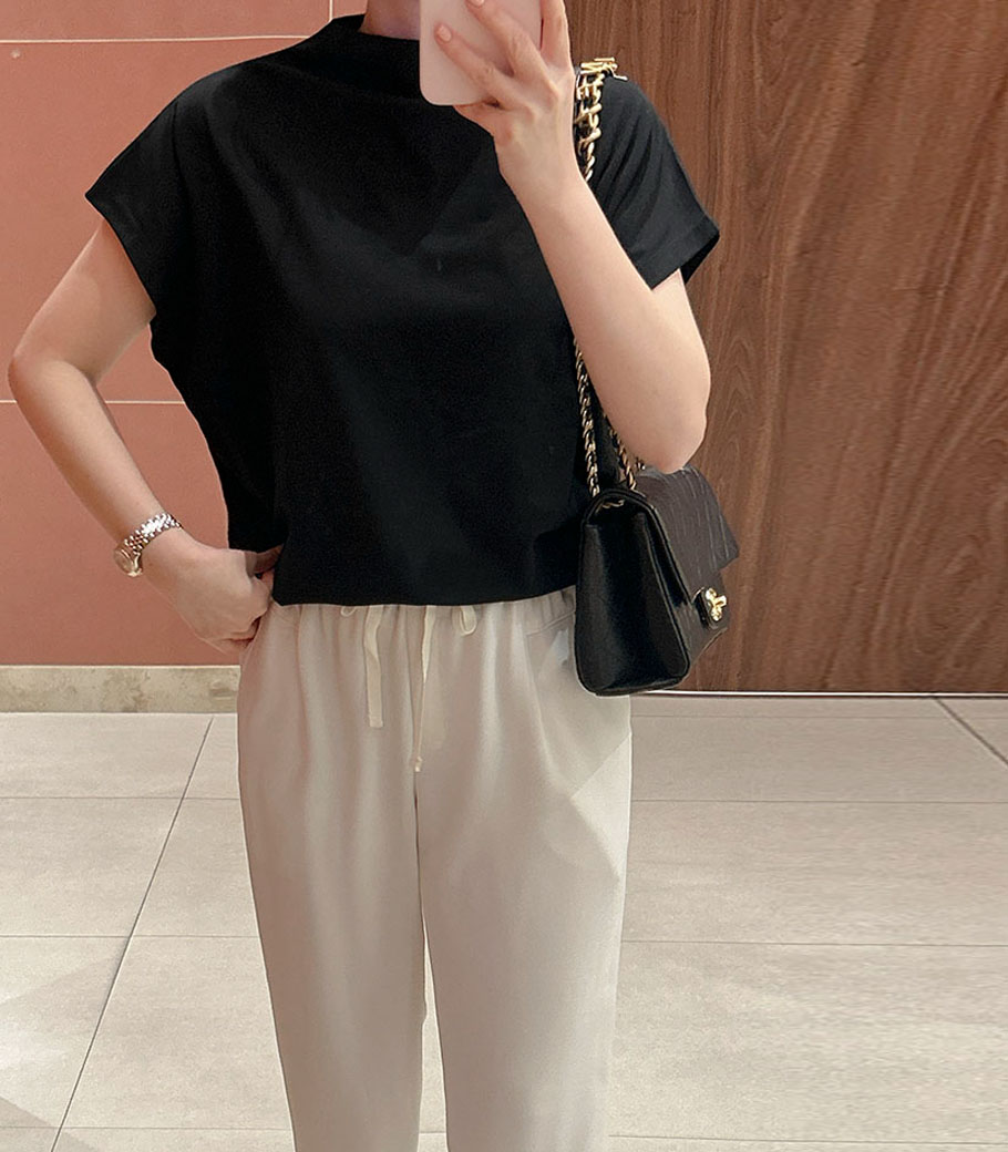 Cap sleeve half polar T-shirt
