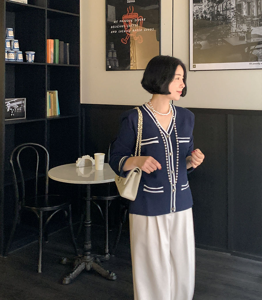line Pad Cardigan