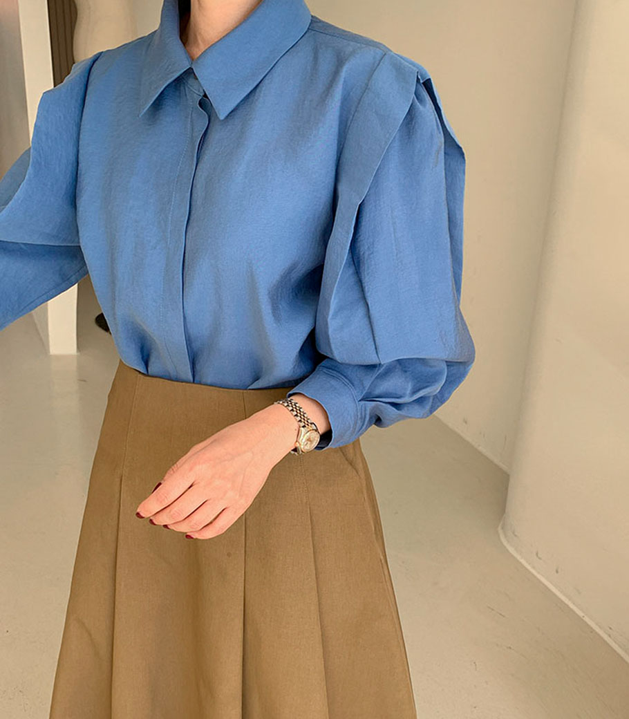 Allow Puff Blouse-Long-sleevever.