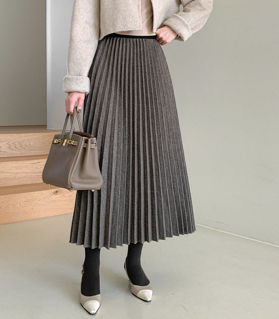 Wool Check Pleatsk