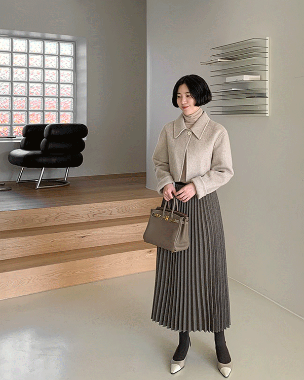 Wool Check Pleatsk