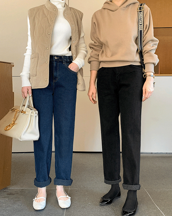 Casual napping denim pants