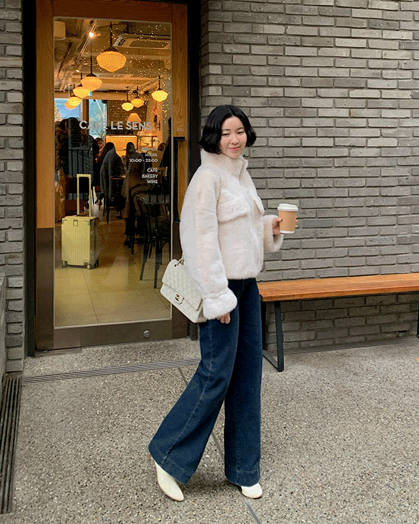 Pocket Mink Fur Jacket