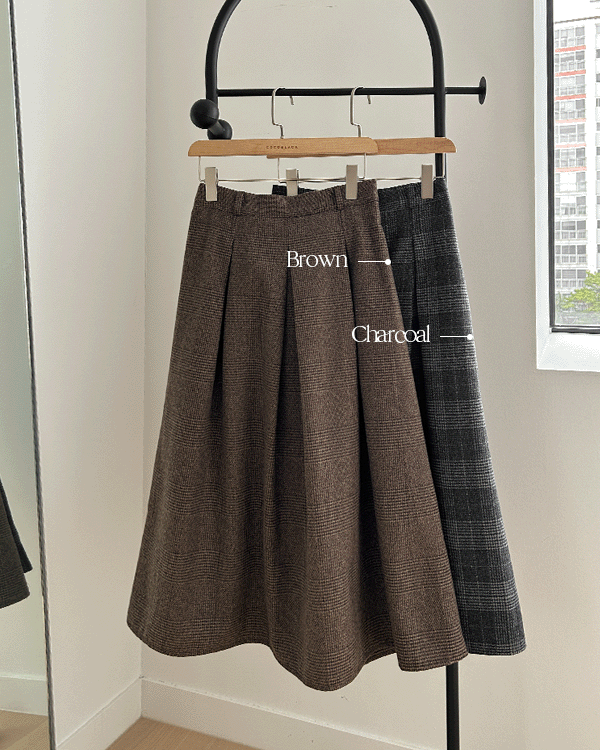 Check Wool Skirt