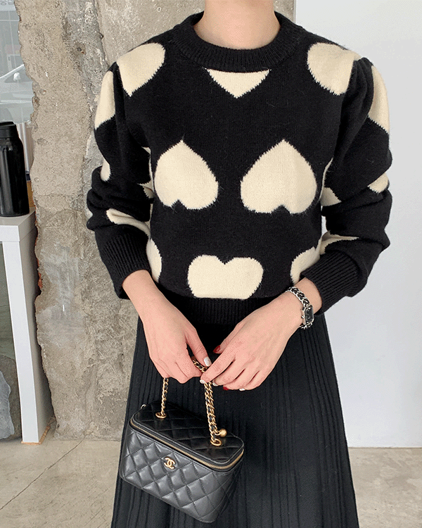 Heart Puff Knit