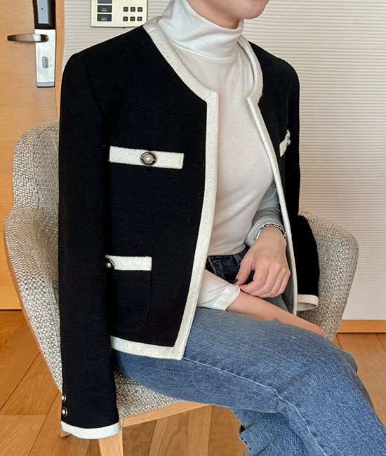 Lemine-line color combination Jacket