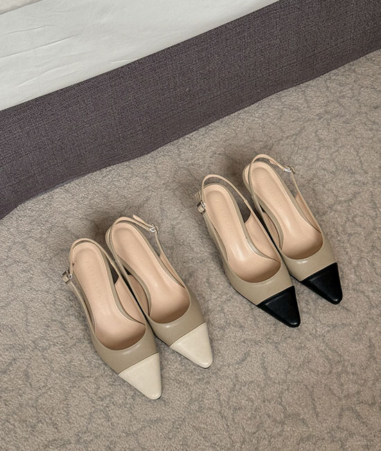 Shumain-two tone Sling backs