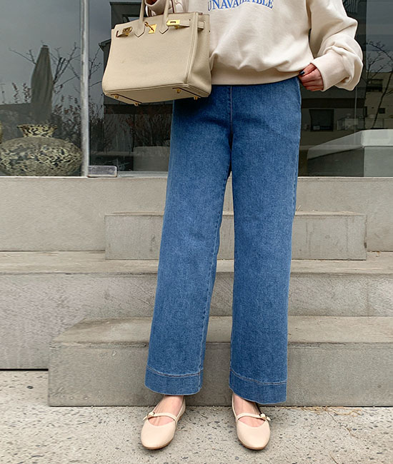 Goodspan Straight Denim Pants - Medium Denim Ver.