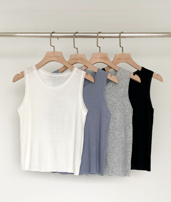 Corrugated Knit Sleeveless Shirts