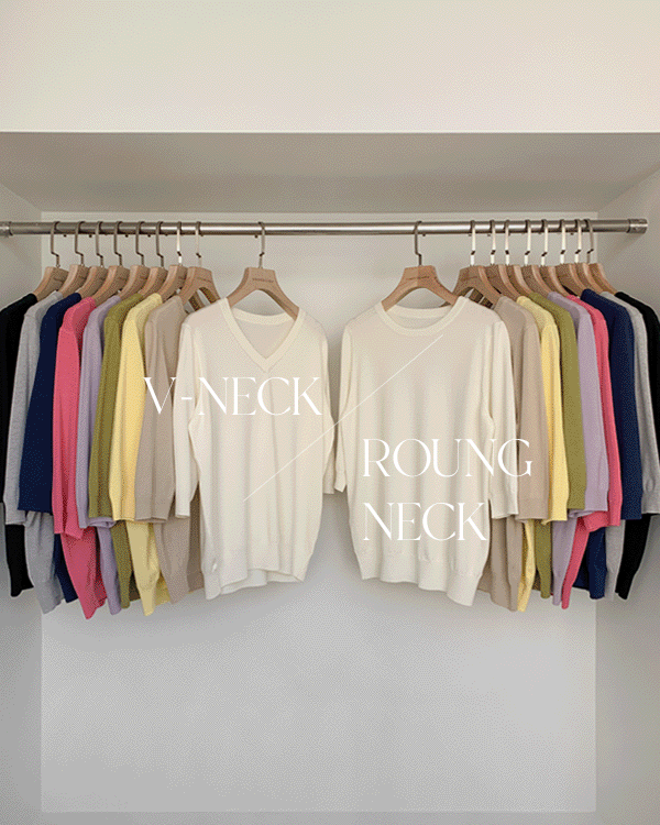 에린 7부 Round&V-neck Knit