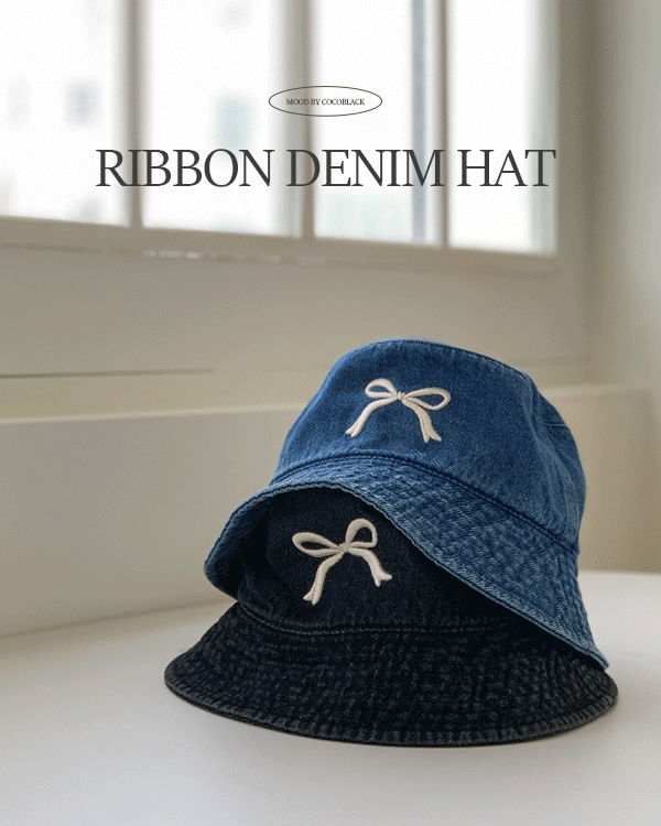 bowknot denim bucket hat