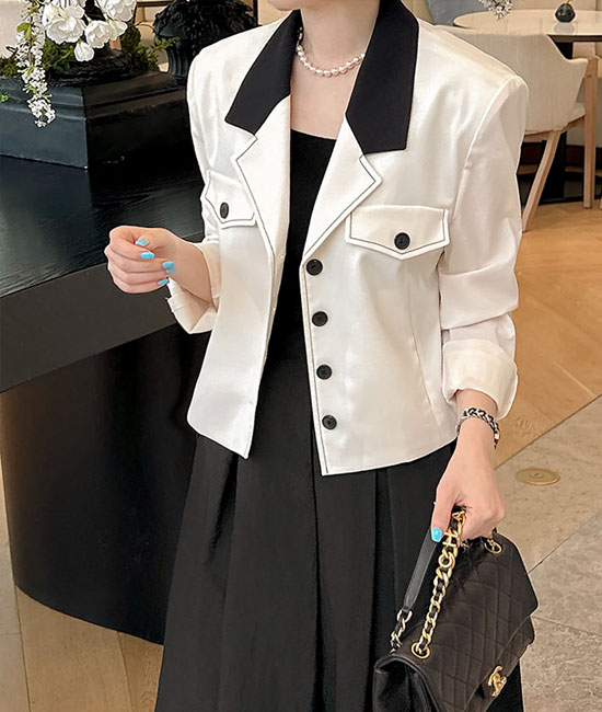 Lemain-Jane color combination Jacket Long-sleevever.