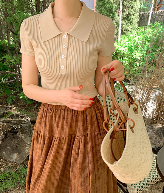 Corrugated Kara Short-sleeve Knit