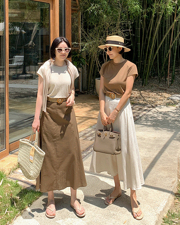 Belt Linen Skirt