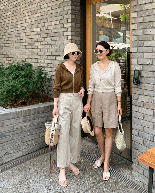 Linen Knit Zip up