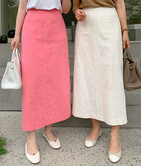 Linen Pocket Skirt