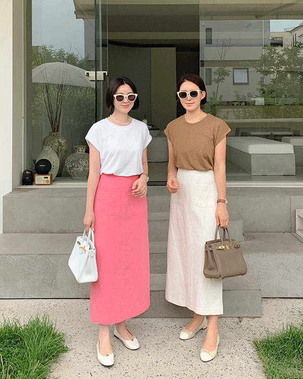 Linen Pocket Skirt