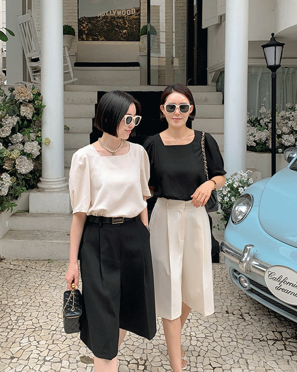 Lemain-Wave Puff Blouse