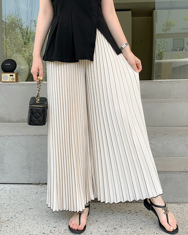 Cool Pleats Pants-Wide ver.