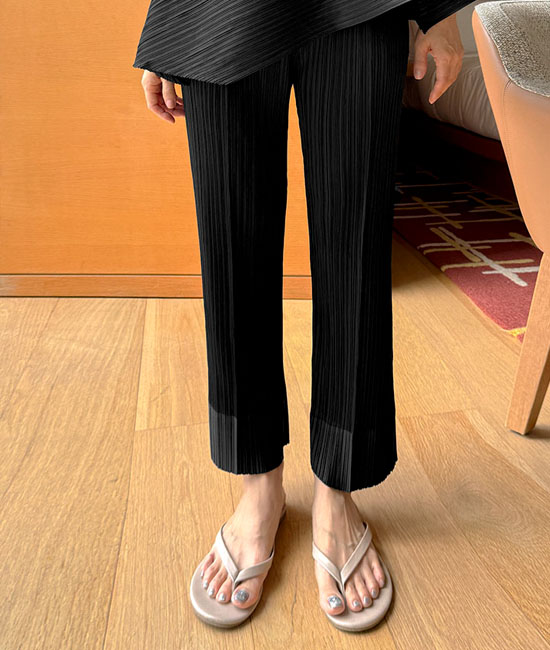 Cool Pleats Pants-Straightver.