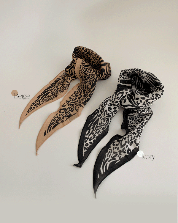 Zebra Wool Silk Scarf