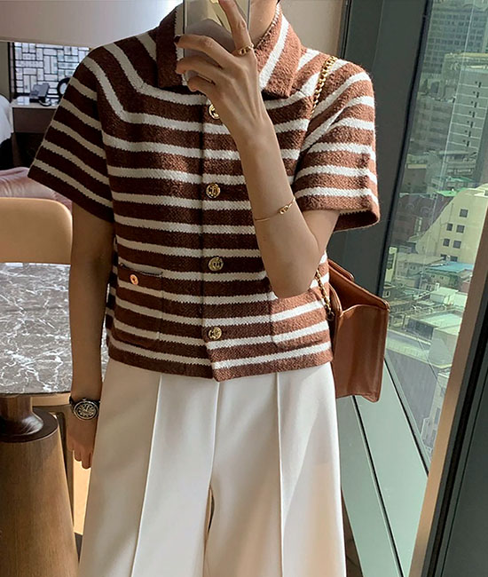 Gold Button Knit Jacket