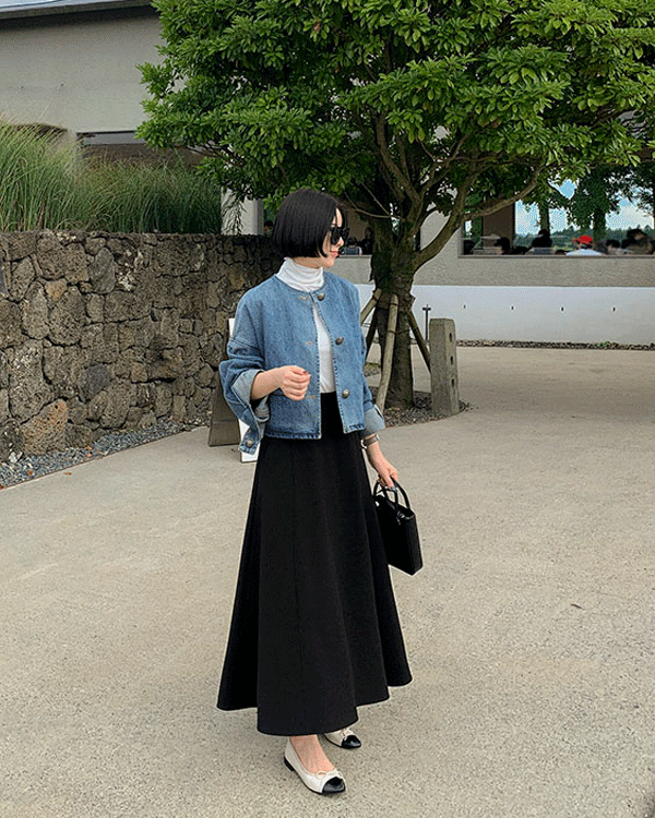 Lemain-Round Denim Jacket