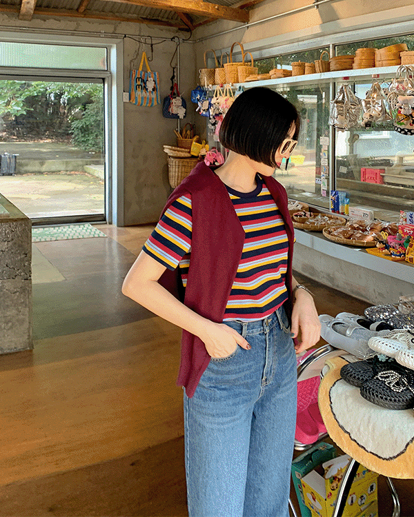mix Stripe tee