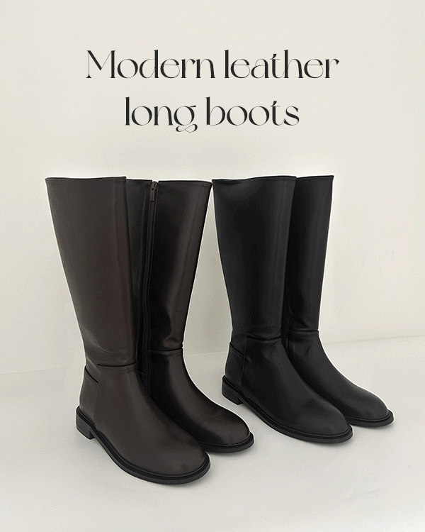 Modern Leather Long Boots