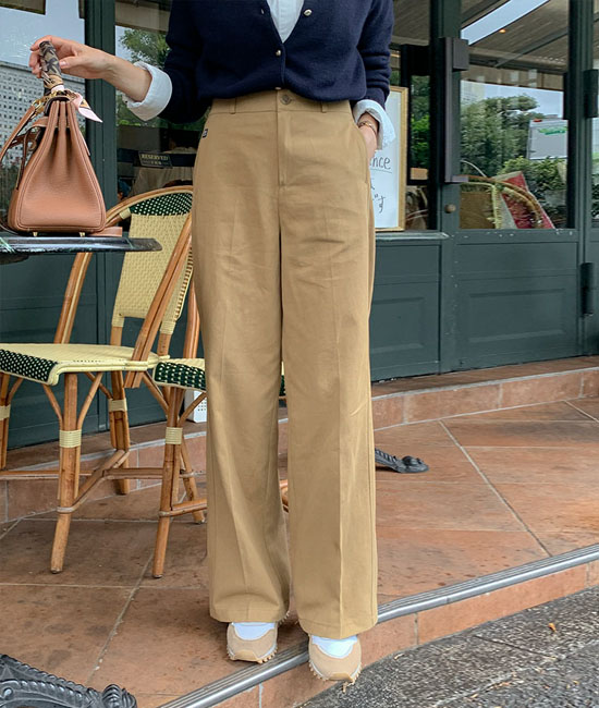 Hepburn straight fit cotton pants