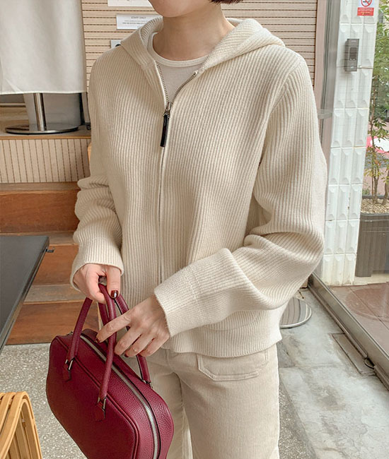 Pocket Knit Hood Zip up
