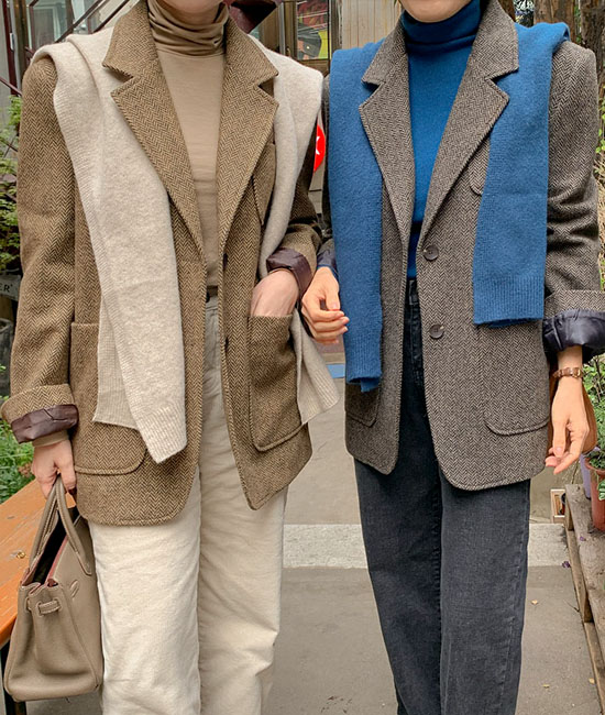 Classic Wool Herringbone Jacket