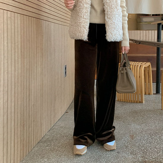 Velvet mink brushed pants
