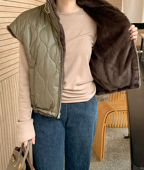 Double-sided mink fur vest