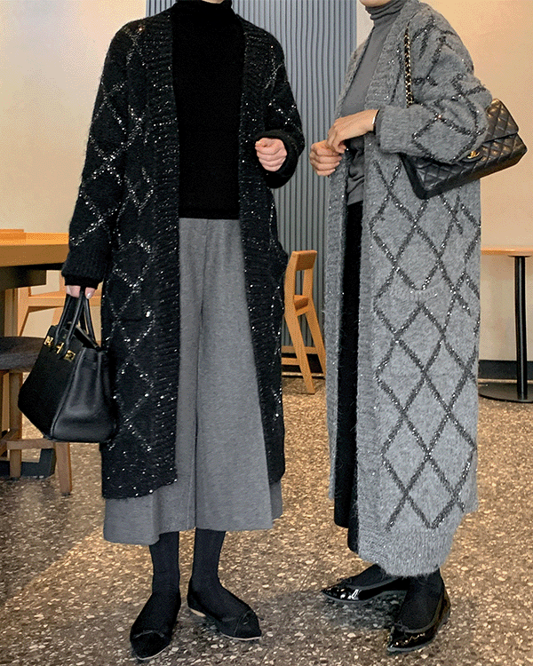 Blanc pearl long cardigan