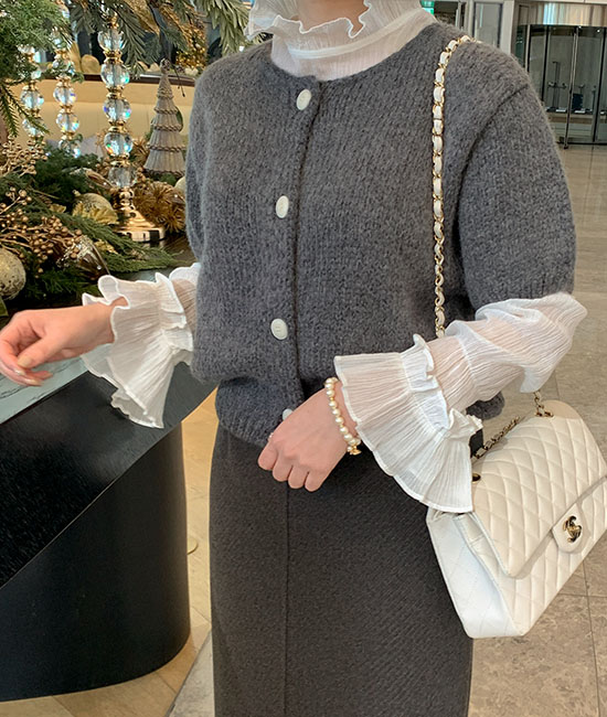 Bowl Short-sleeve Cardigan