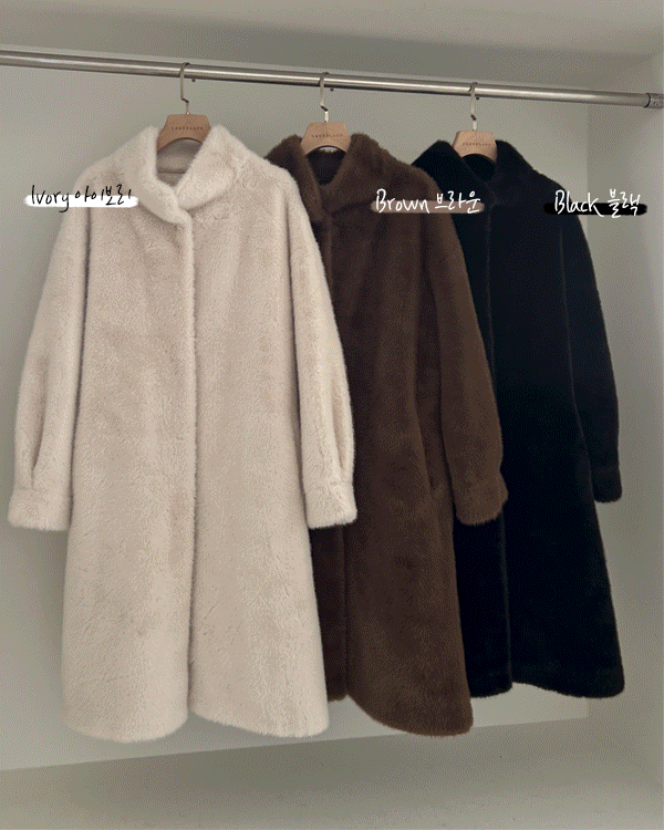 Highneck Mink Fur Long Coat