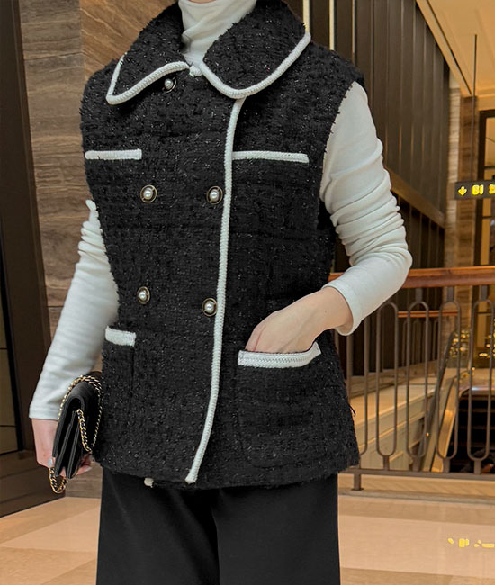 Laurent double Tweed Vest