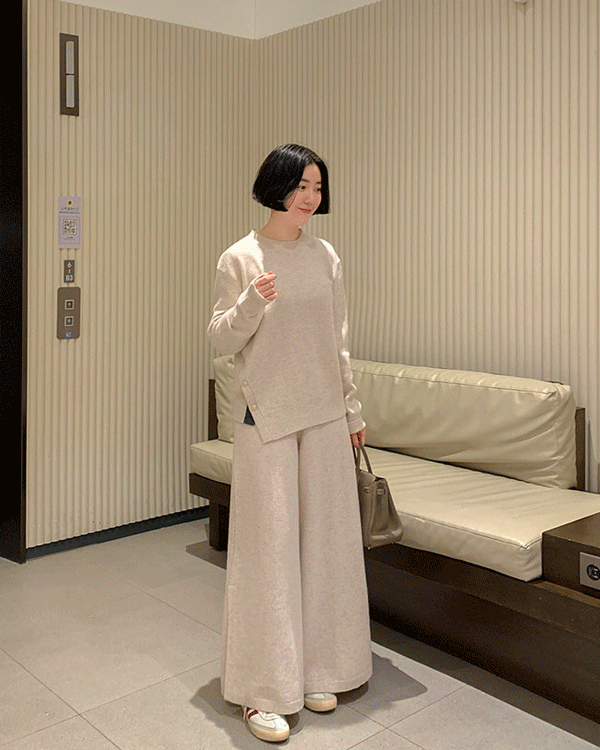 Gold Button Merino Wool Knit