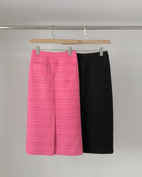 르마인-포켓 Tweed Skirt