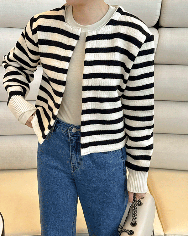 로이 Stripe Cardigan