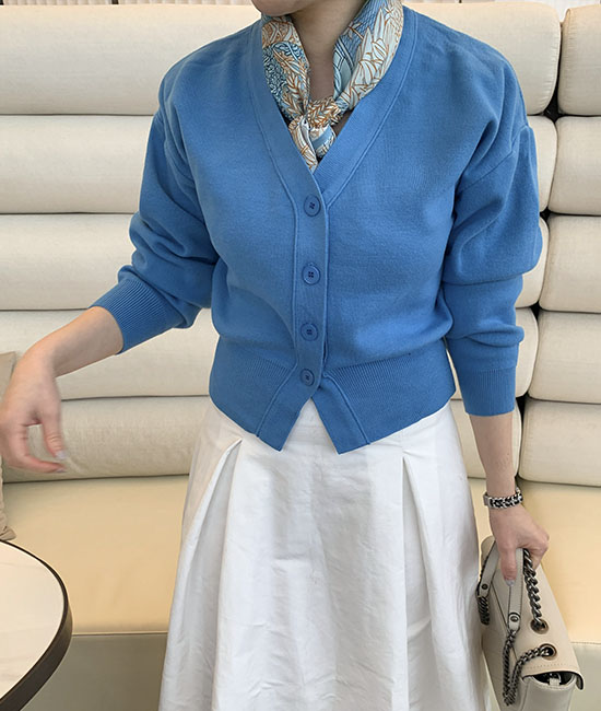 리버 V-neck Cardigan