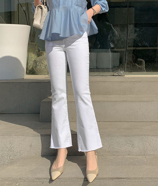 Slim Boot cut cotton pants