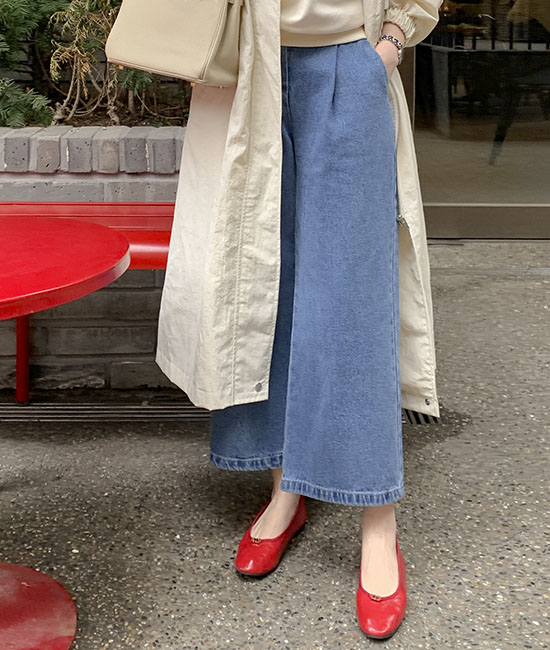 Stay 8-part wide denim pants