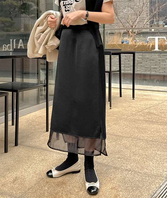 샤틴 layered Skirt