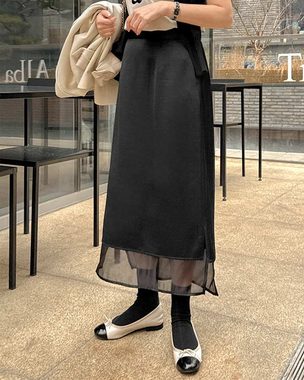 샤틴 layered Skirt