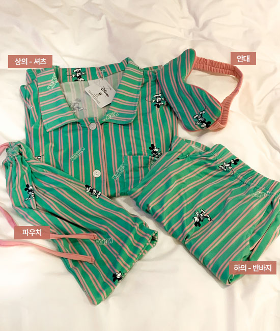 미키 Shirt Short-sleeve Pajamas Set